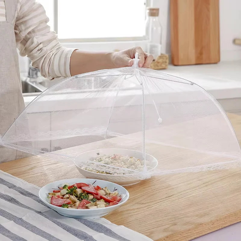 Food Cover Mesh Folding Washable Flies Tables Cover Insect Proof Protective Dish Covers Home Kitchen Storage Accessaries